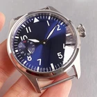 New Pilot 42mm Sapphire Glass Watch Case 37mm Sunburst Dial Fit ETA6497 ST3600