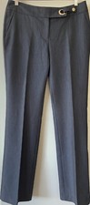 Anne Klein trousers polyester viscose 4 blue flat front