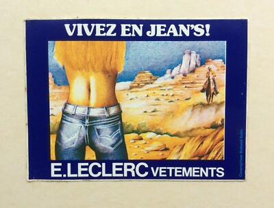 E.LECLERC Vêtements Vivez en Jean's! Sticker Vintage 80' Stickers Stickers