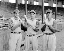 Chicago Cubs Stan Hack, Lennie Merullo, and Lou Stringer 1942 Photo