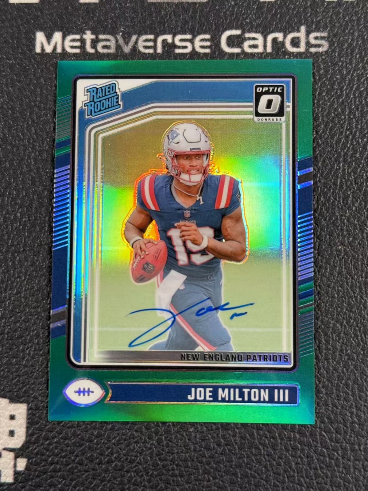 2024 Donruss Optic Rated Rookie RC Green Refractor Auto Joe Milton III 1/5 1/1