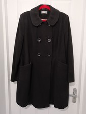 Wallis Long Black Coat. Size 20. Free P&p