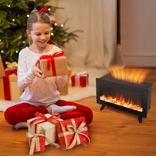 Cozy 16" Small Electric Fireplace Heater - Desk Space Heater with Realistic Led - Picture 8 of 11