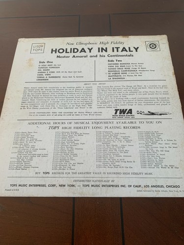 Holiday In Italy Nestor Amaral And His Continentals LP - Imagen 2 de 6