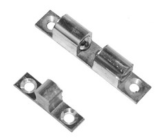 Small Chrome Plated Solid Brass Spring Loaded Ball Door or Cupboard Catch 