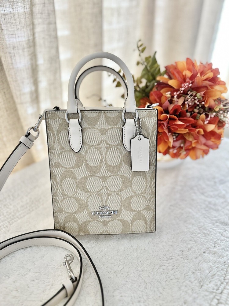 COACH  North South Mini Tote In Signature Canvas NWT
