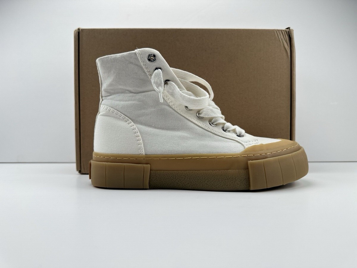 GOODNEWS Juice High Top Trainers Womens Uk 4/Eu 37 Off White Sneakers
