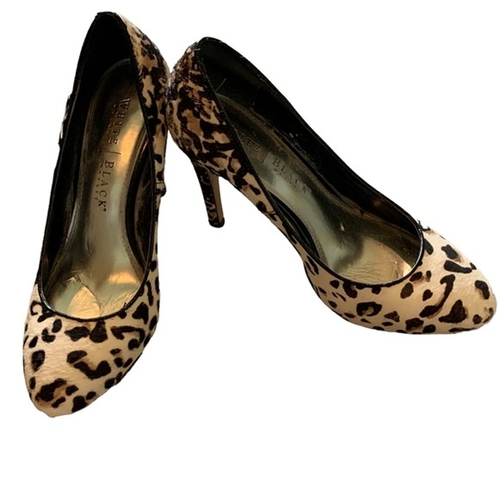 Black House White Market Shoes Leopard Print Four Inch Heels Size 7.5 | eBay