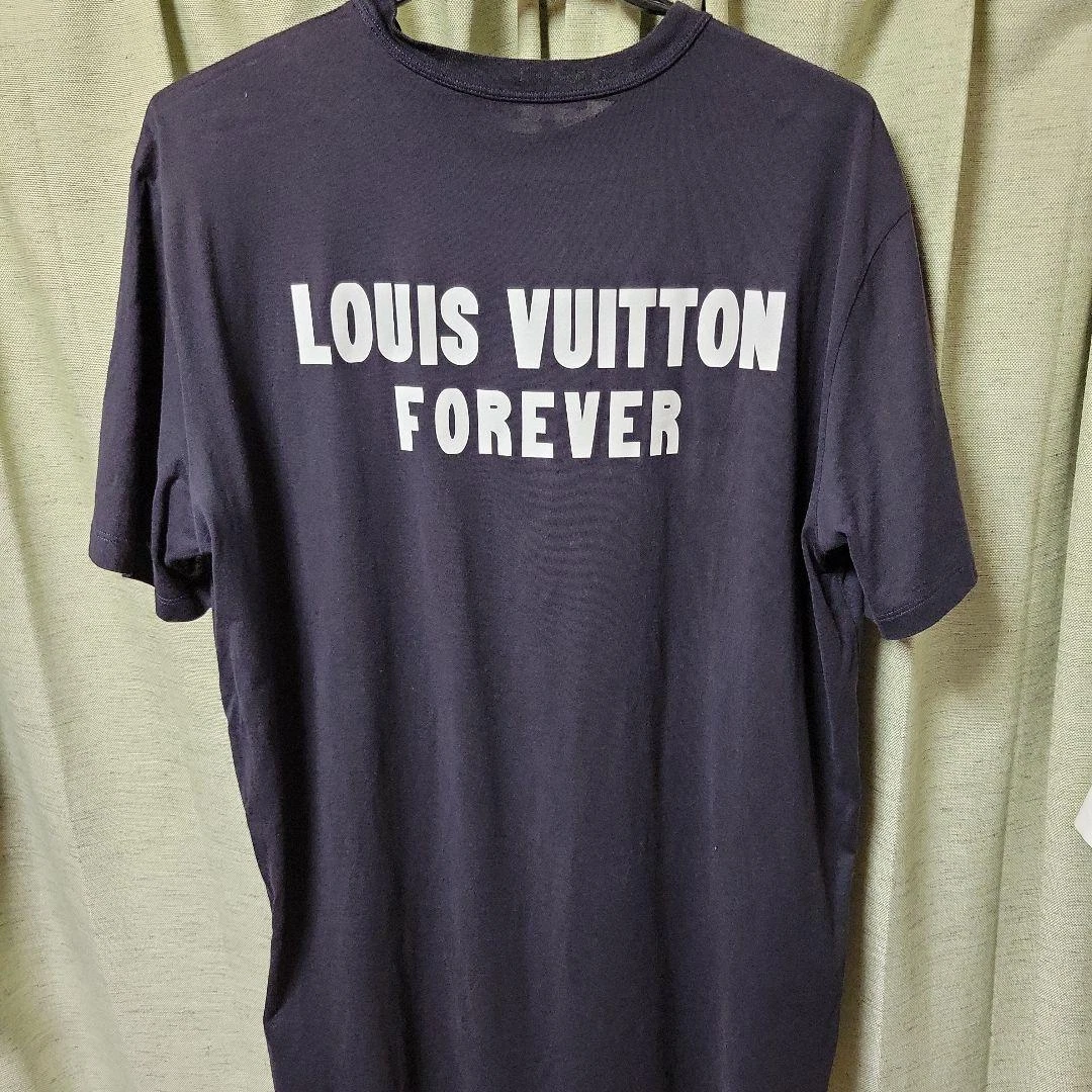 LOUIS VUITTON Upside down Logo T-shirt Size L Black Auth Men Used