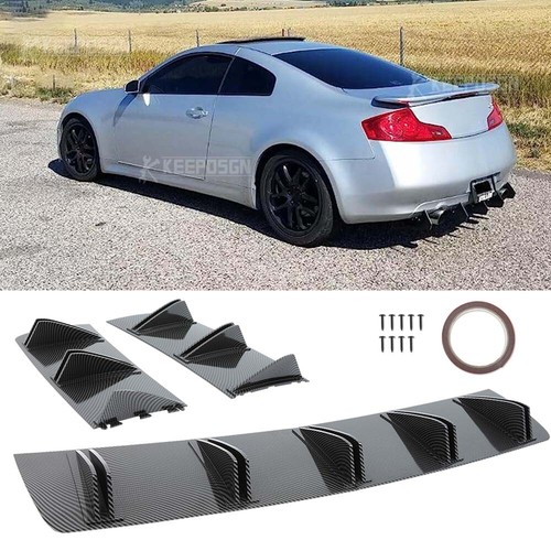 Carbon Fiber Car Rear Diffuser Splitter Bumper Spoiler Lip For Infiniti