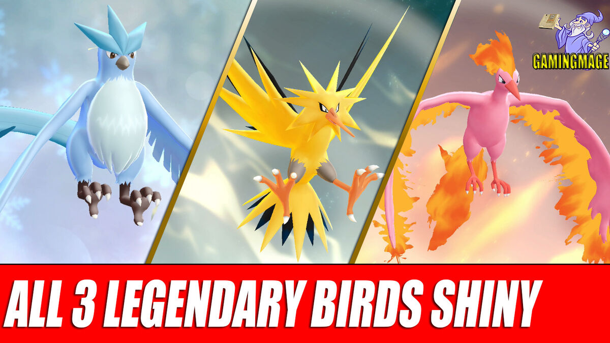 Articuno Zapdos Moltres Shiny Pokémon Let's Go Pikachu Eevee