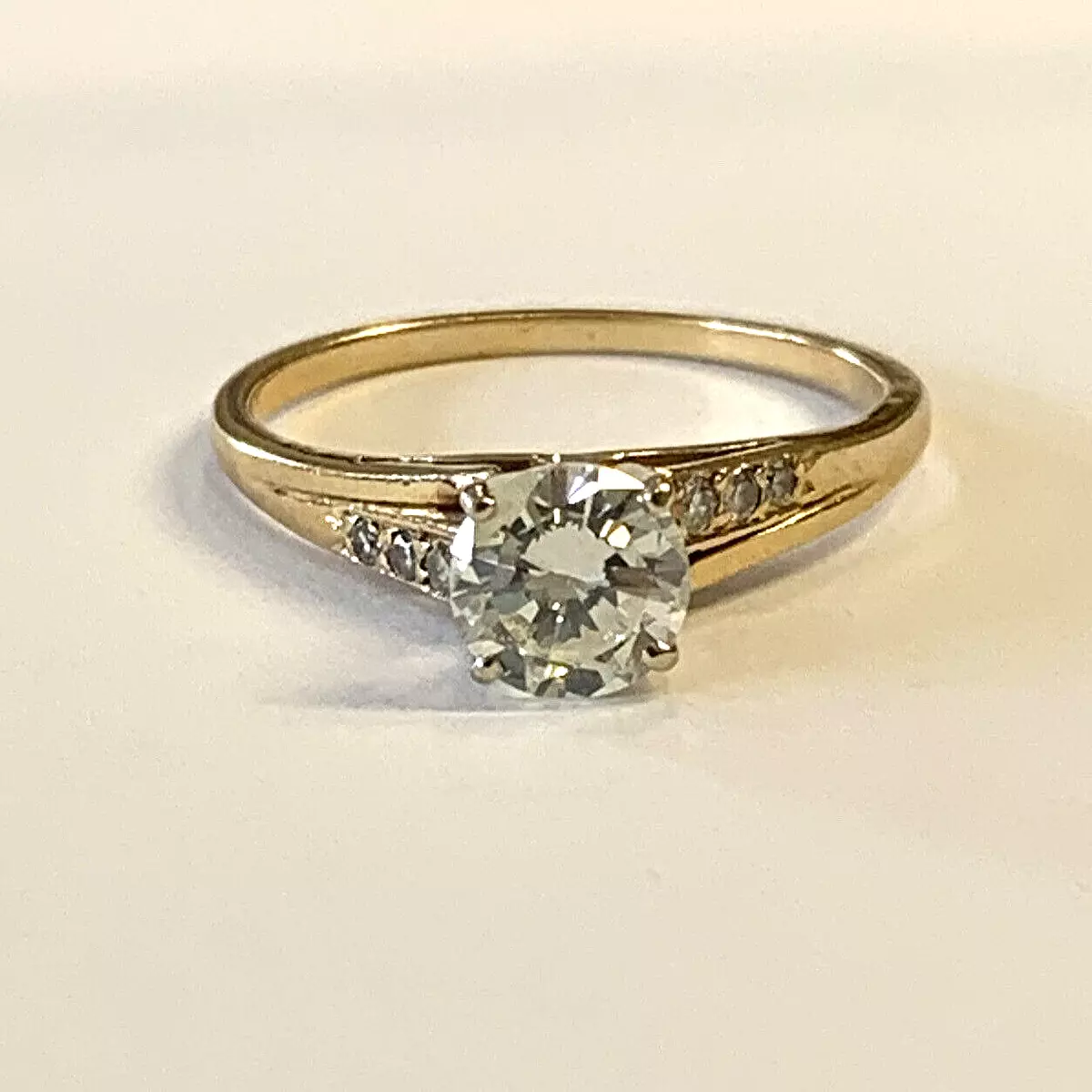 14k Gold Diamond Solitaire Engagement Ring .80ct Size 7 eBay