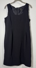 $99.50 Essentials by ABS Women's SZ 10 Black Sleeveless Sheath Dress ED1014