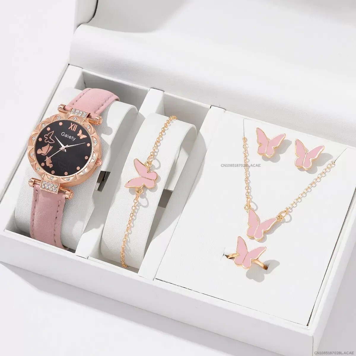 Butterfly watch, Bracelet and Earring Set 4pcs Women main image 4