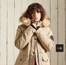 Superdry Coat Women Small Size 8 Beige