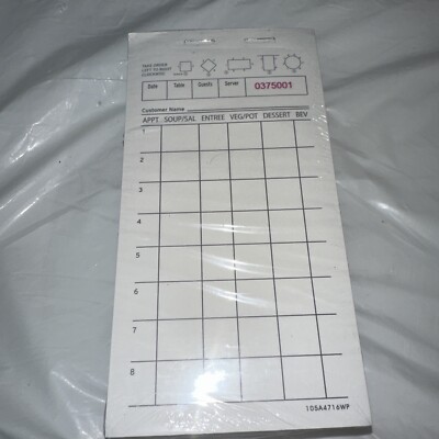 Guest Check Book Server Note Pads Waitress Order Table 10 Books Of 50 Checks