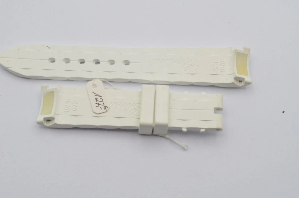 Pulsera de Goma Chopard Vintage 18Mm Be Happy For Dorn Cierre 16Mm Nueva Blanca Foto 2 de 2