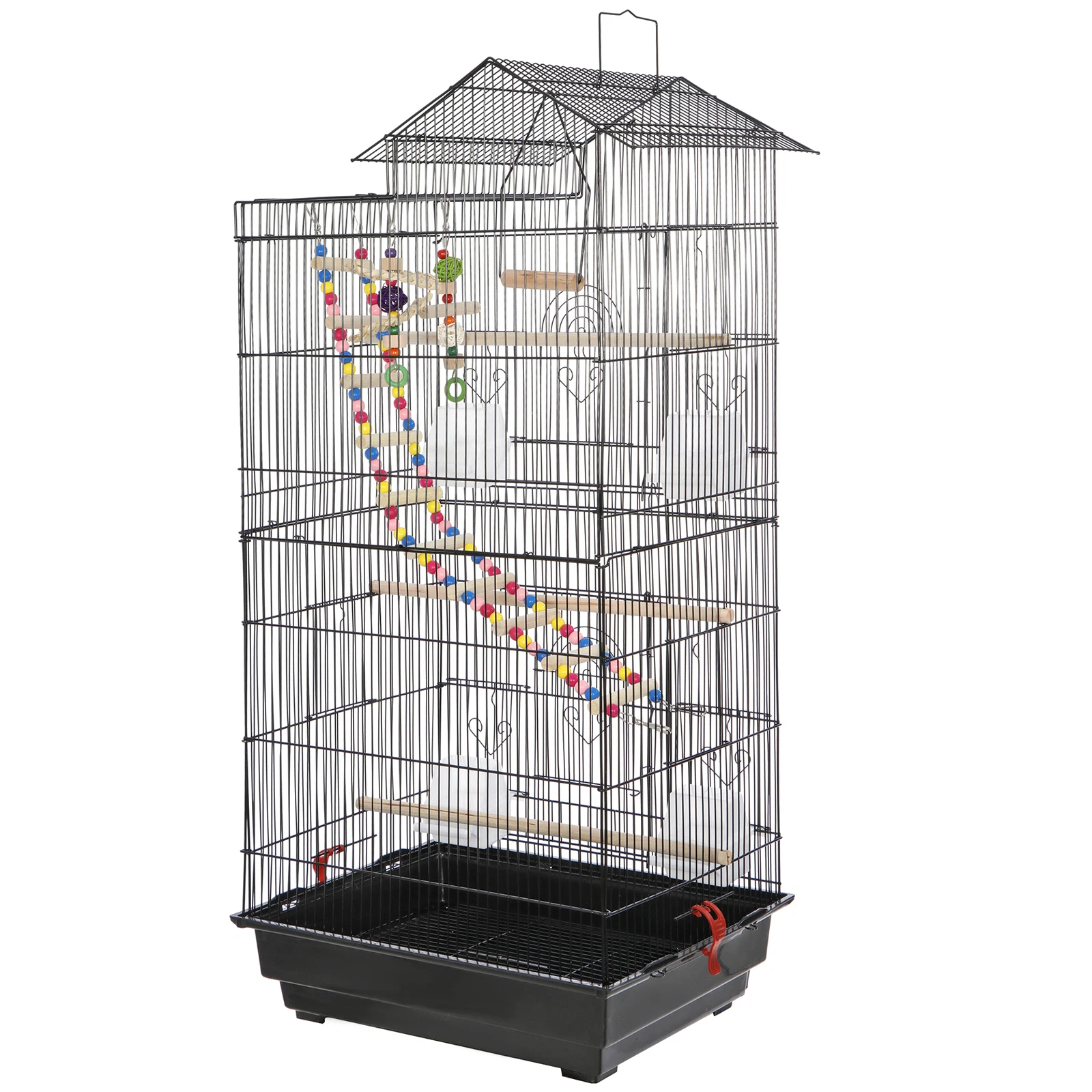 39'' Bird Cage w/Toys for Mid-Sized Parrots Cockatiels Parakeet Conures Lovebird