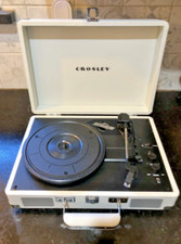  80 Crosley Cruiser Record Player White Sand 3 Speed Bluetooth Music Retro Vinyl