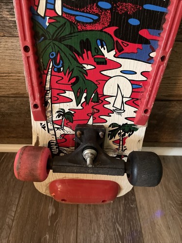 Vintage skateboard 1980s Aloha Hawaii old school Skatepark Plus Wheels Fair Cond - Picture 9 of 10