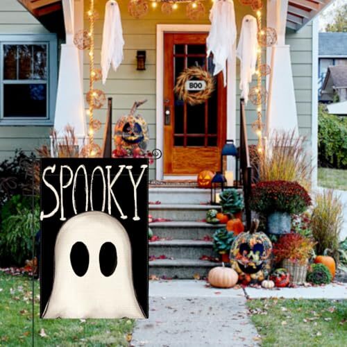 Halloween Ghost Garden Flag 12x18 Inch Double Sided Garden Size-12 x 18" - Bild 3 von 6