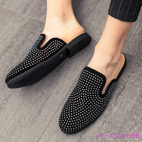 Fashion Mens Rhinestone slip on slipper 