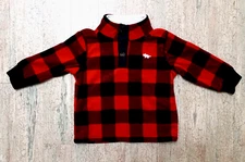 Carters Toddler Boys 9 Months 9M Red Plaid Fleece Jacket