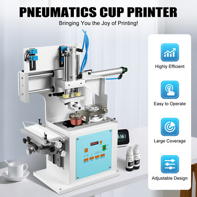 Pneumatic Pad Printing Machine Sealed Ink Press Printer Cups Stamping Embossing
