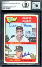Dean Chance Joel Horlen Gem Mint 10 Beckett BAS Signed 1965 Topps 1964 Leaders