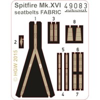 MW22 Eduard 49083 Spitfire Mk.Xvi Seatbelts Fabric 1/48 Pe Set For Eduard