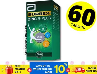 Surbex Zinc B Plus High Strength Vitamin B Improve Stamina Anti-Stress 60's