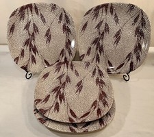 Lote De Colección De 4 Platos De Cena Latina Lozadur Marrón PASTIZAL: Hecho En Argentina