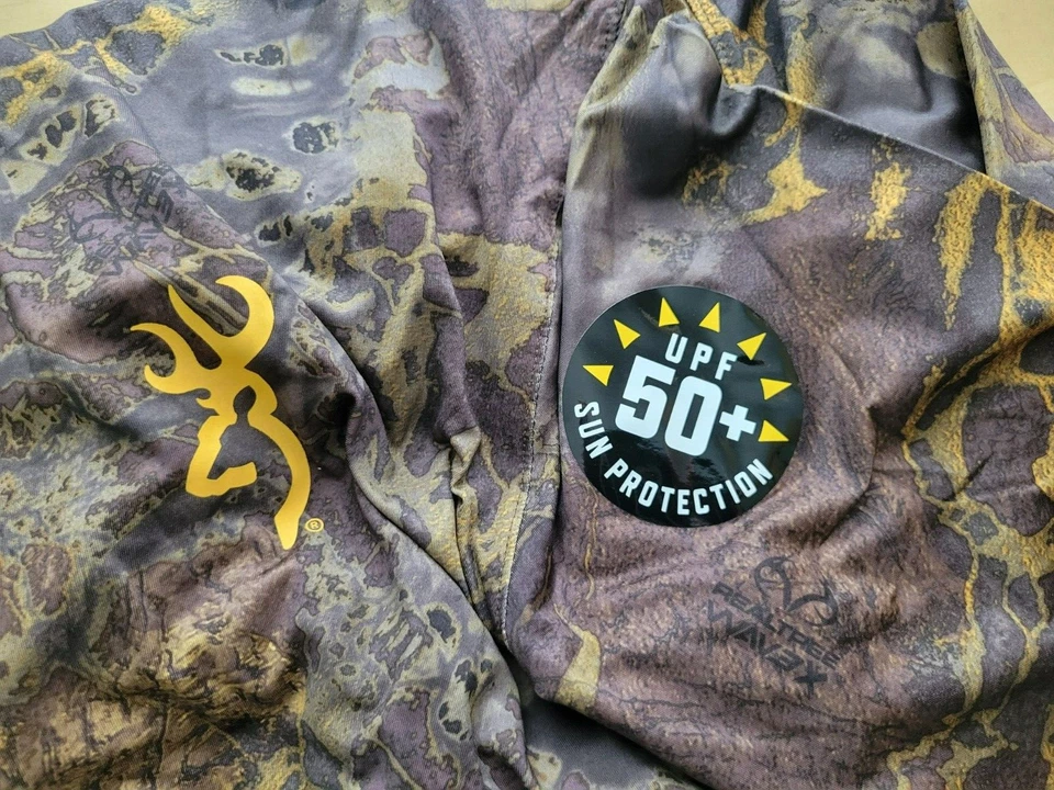 BROWNING TECH PERFORMANCE HOODED LONG SLEEVE CAMO T- SHIRT HUNTING HOODIE - XL - Image 3 of 4