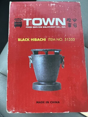 Town Food Service 51355 3.5 in. x 4.75 in. Cast Iron Hibachi - Black