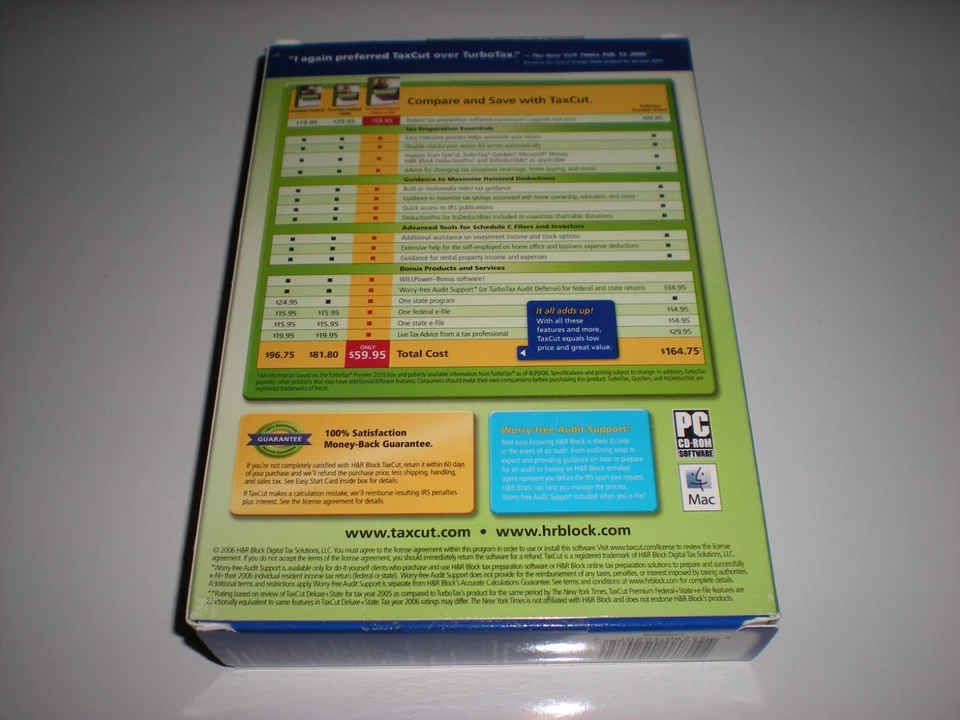 H&R Block TaxCut 2006 Premium & State. Imports Turbotax. New. With Schedule C. - Image 2 of 2