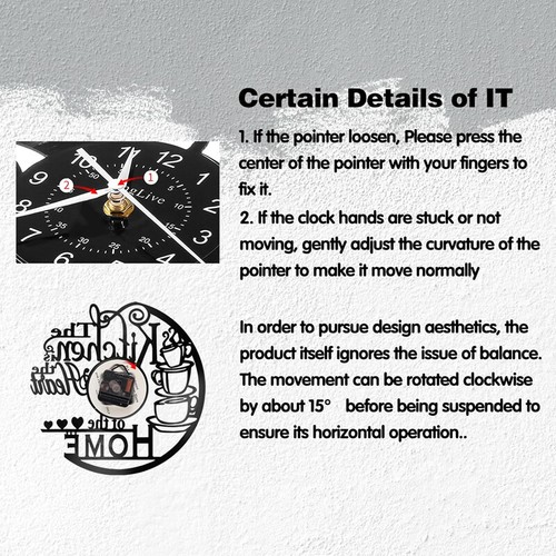 Elegant Vinyl Record Kitchen Wall Clock Home Abstract Art Decoration Gifts UK - Picture 7 of 10