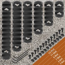 6 Pack Lock Picatinny Rail Aluminum 3/5/7/9/11/13 Slot Set M-Lok Picatinny