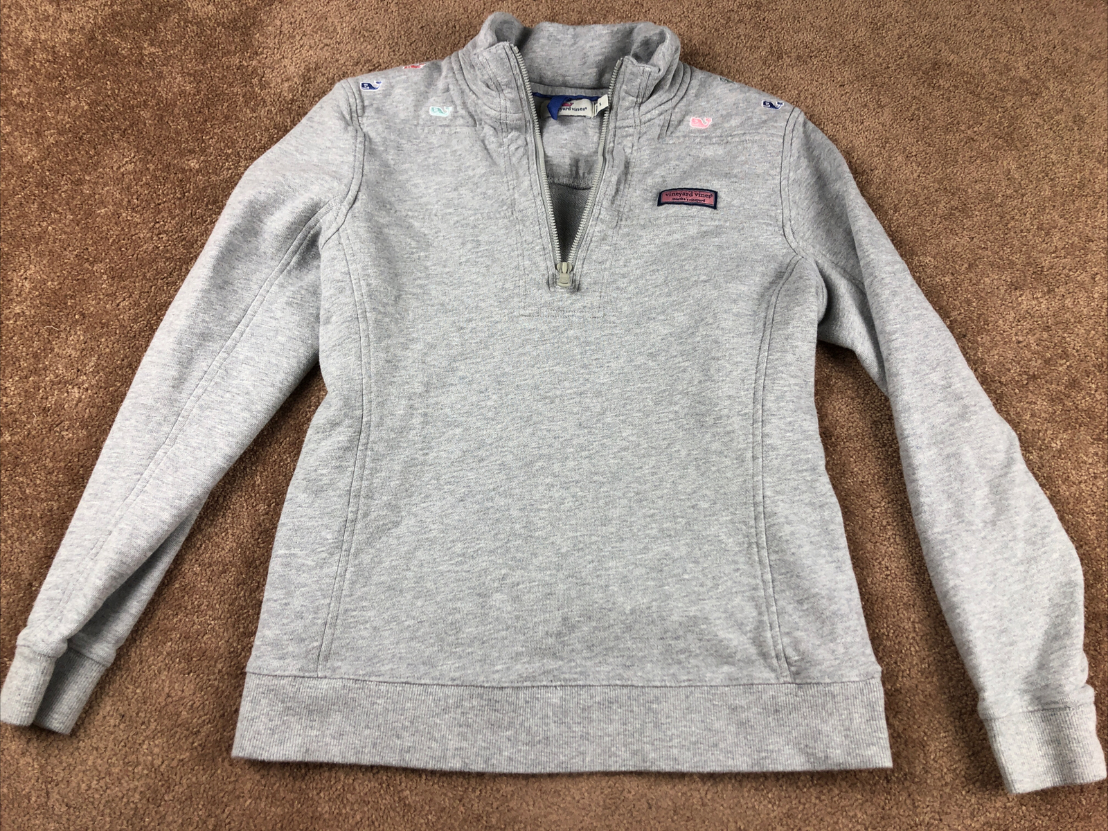 Vineyard Vines Solid Gray 1/4 Zip Sweatshirt Size… - image 3