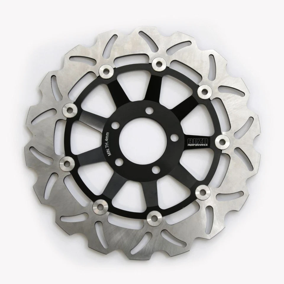 Par de discos de rotor de freio dianteiro ondulado Rezo para Kawasaki ZX-6R Ninja 13-18 - Imagem 3 de 4