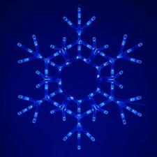 36 Blue LED Lighted Christmas Snowflake Outdoor Hanging Folding Decor
