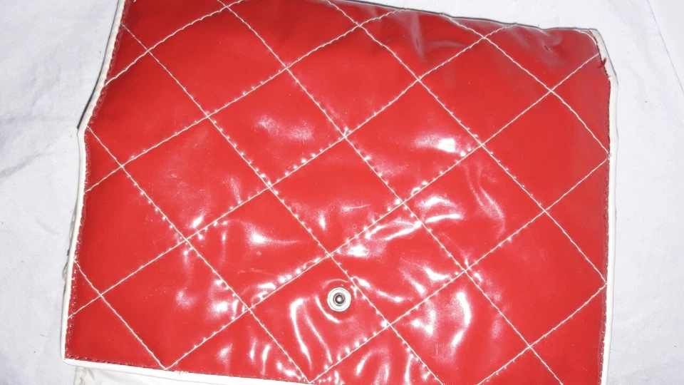 Lote de 8 lenços modernos do meio do século, motivo floral, com bolsa de vinil vermelha - Imagem 4 de 4