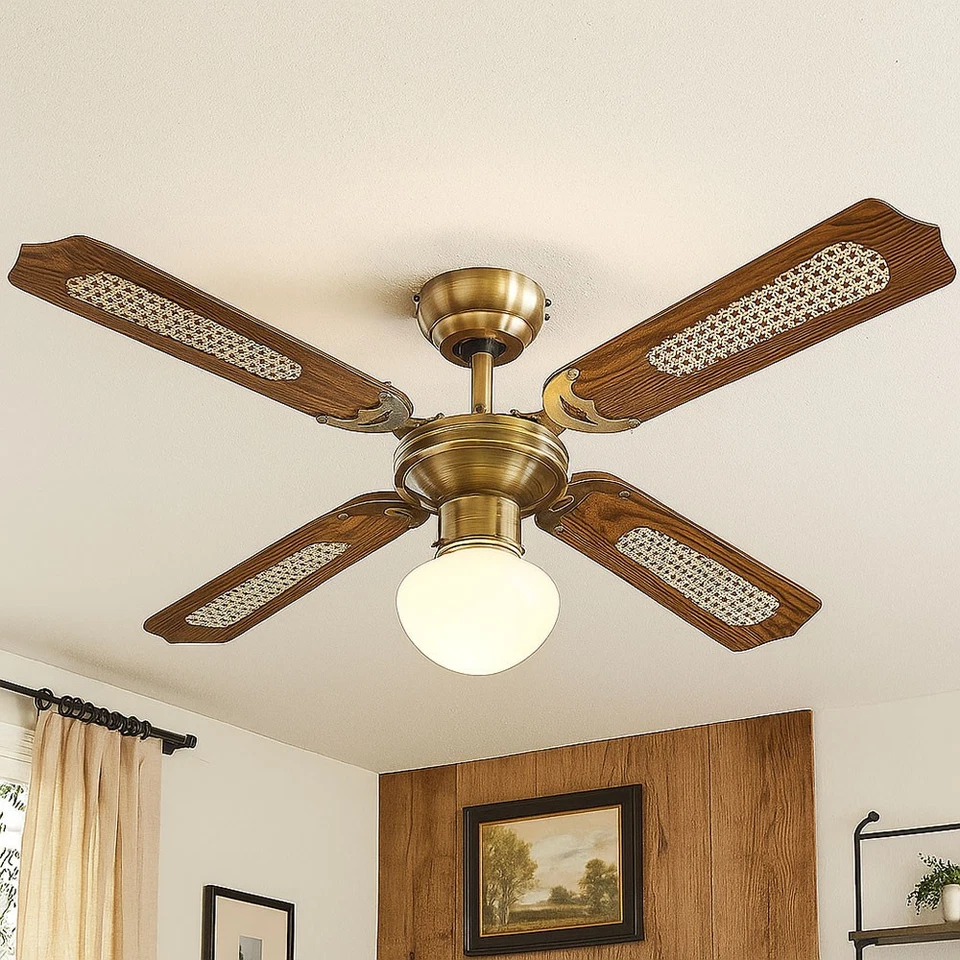 Ventilatore da Soffitto Lampada LED Vor-Rücklauf Interruttore Pale Reversibile - Immagine 3 di 4