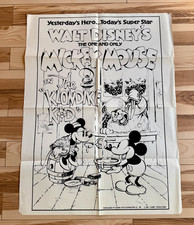 1974 Walt Disney Mickey Mouse The Klondike Kid Original Movie Poster 30x40 B&W