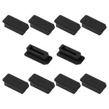 Black 10Pcs SATA Connector Dust Plug - Silicone Dustproof Anti-dust Cover Cap