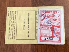 ICOLLECTZONE  1968-69 **TENNESSEE** Resident Fishing Trout Stamp License (A900)