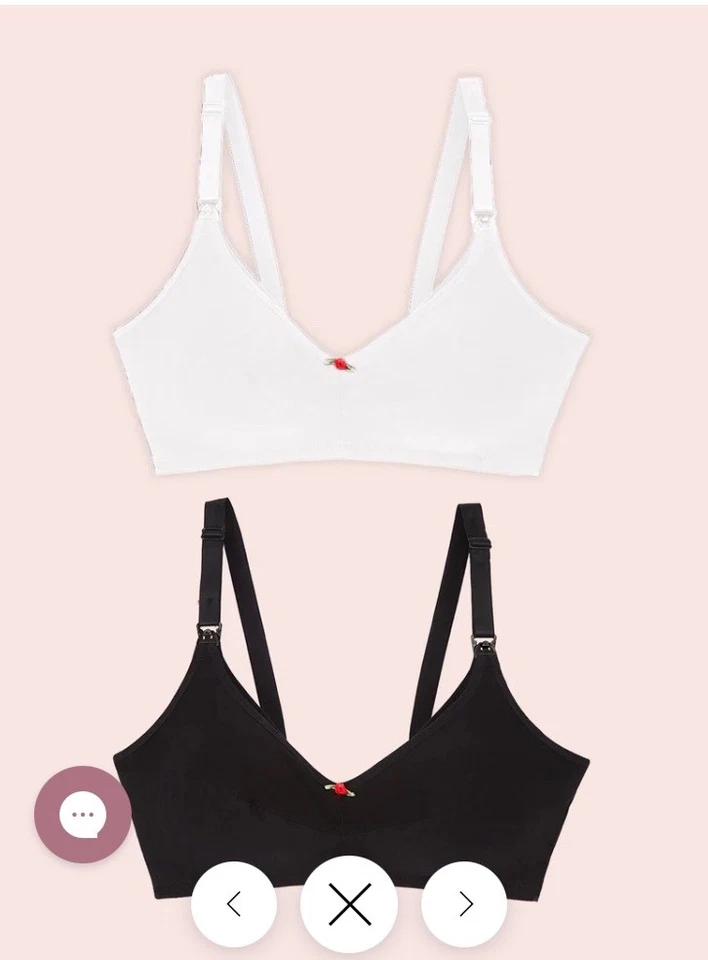 Leading Lady Nursing Wirefree Bra 36C The Uma 4001 Two Pack Black/White New - Image 4 of 4