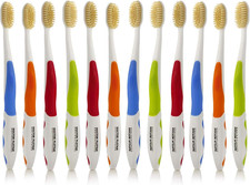 MOUTHWATCHERS Soft Flossing Toothbrushes for Adults, Bulk Pack of 12, Ultra Clea