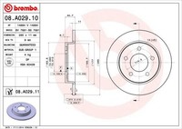 2X Bremsscheibe Hinten Brembo 08A02911 FÜR Mazda Bremsscheiben Scheibenbremse