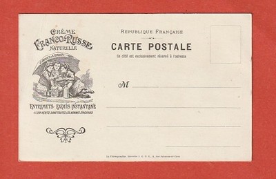 POSTKARTE WERBUNG A SYSTEM-CREME FRANZÖSISCH-RUSSISCH-DROUET & BERTHET- KARTE ZUM REIBEN