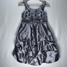 Girls Prom Dress Party Dress US Size 16 Formal Dress Wedding Silver Gray